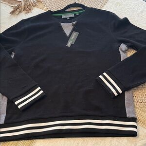 Paisley & Gray Black and Gray Crewneck Sweater Size XL Slim Fit BWT